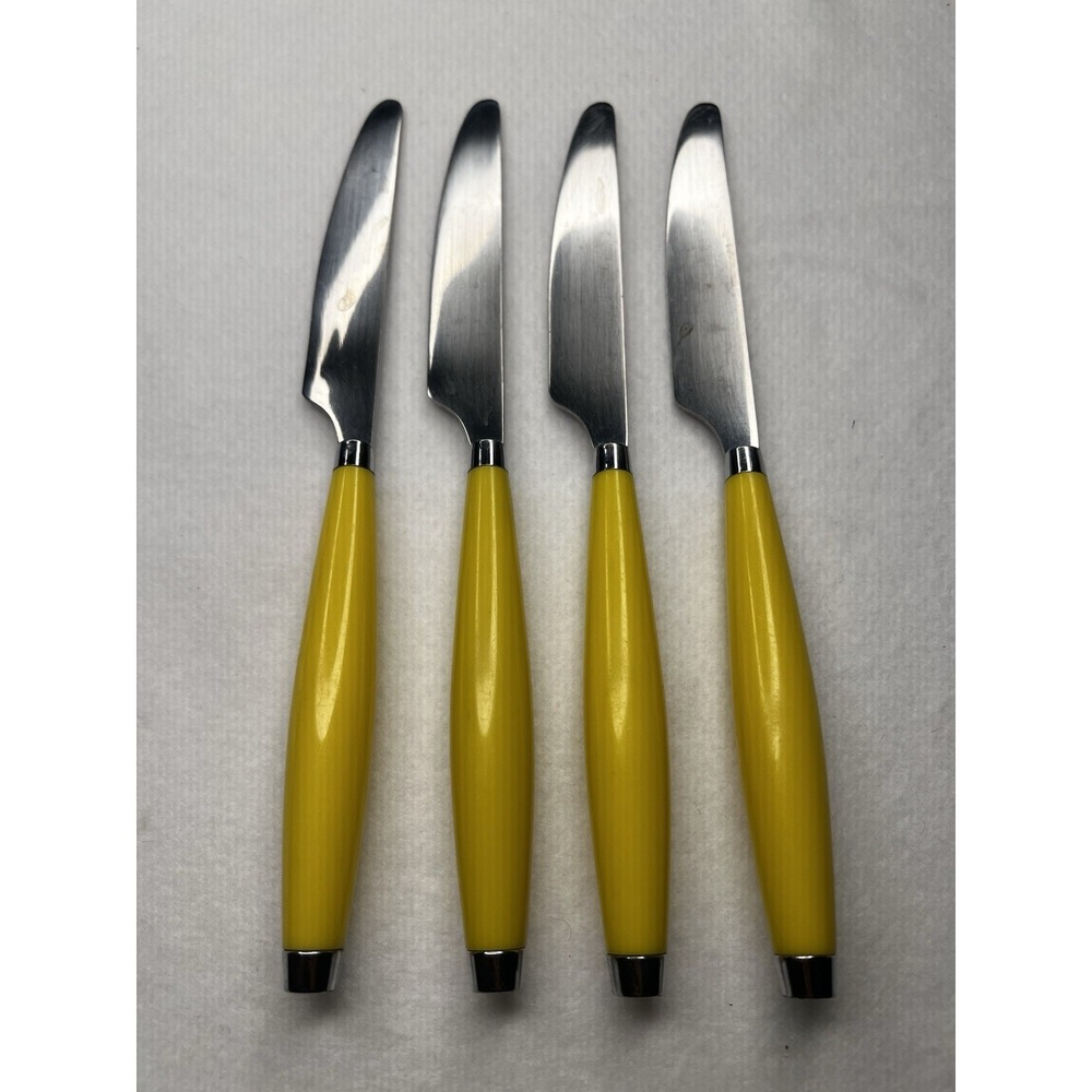 Fiesta Yellow Flatware Dinner Knives Set of 4 Stainless Steel Fiestaware